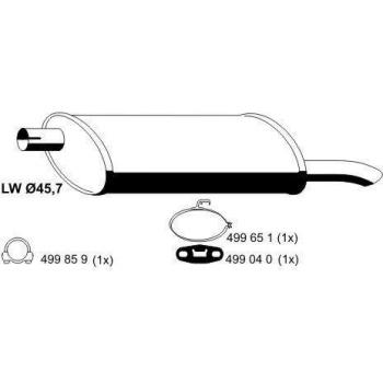 Silenciador trasero ERNST 042178 para OPEL Astra F CC