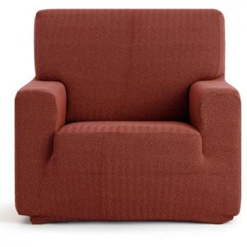 Funda sofá bielástica 1 plaza Jaz, color marrón, medidas 70 x 120 x 130 cm, compatible con sillones de 80 a 130 cm