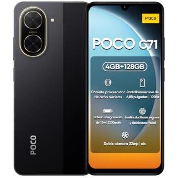 Xiaomi POCO C71 Smartphone 4G Dual SIM 4GB RAM 128GB Pantalla HD+ 6.88 Cámara Dual Negro