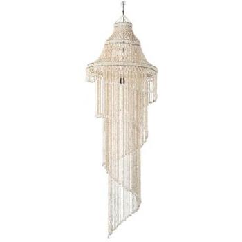 Lámpara de Techo Adda Home con Conchas Blancas, Metal y Concha Natural, 60x60x130 cm