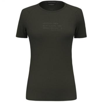 Camiseta de Manga Corta Salewa Pure Box Dry para Mujer, Color Verde Oliva, Talla S
