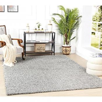 Alfombra Shaggy Moderna de Pelo Largo Gris 80x150 cm, Suave y Flauschig, Ideal para Sala o Pasillo