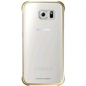 Funda Samsung Clear Cover Gold Galaxy S6 Edge