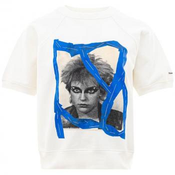 Maison Margiela Short Sleeve Printed Sweatshirt for Women - White - Size M