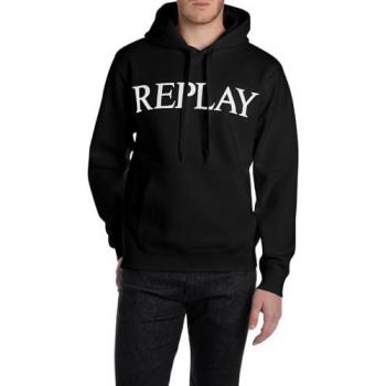 Replay Men's Black Hoodie Sweatshirt 2XL