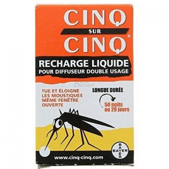 Recarga Líquida Antimosquitos Cinq sur Cinq 35ml - Doble Uso para 50 Noches