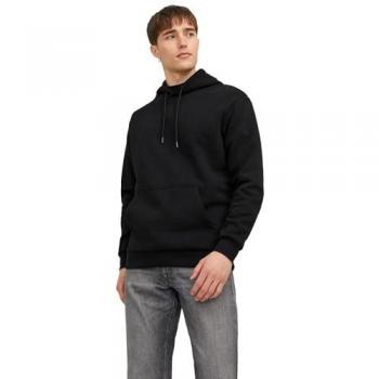 Jack & Jones Jjebradley Black Relaxed Fit Hoodie for Men - XS