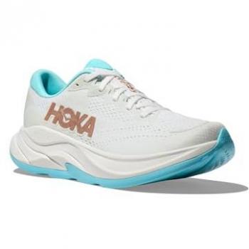 HOKA Rincon 4 Women's Running Shoes - Pure White/Blue, Size 38