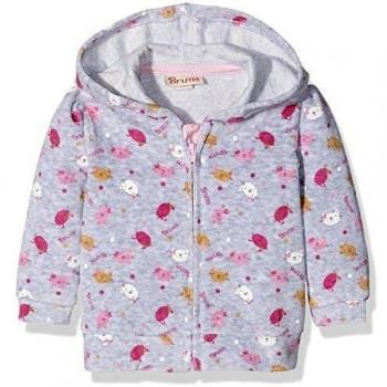 BRUMS Fullzipper Ciniglia, Ropa de Deporte Para Bebés, Grigio-Fuxia, 9M