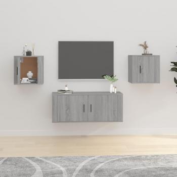 Mueble de TV de pared vidaXL 2 uds gris Sonoma 40x34,5x40 cm