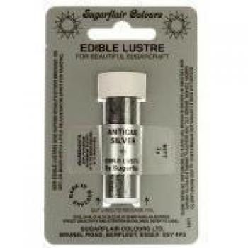 Sugarflair - Polvo varita, lustre plateado antiguo 2 G Deco brillante