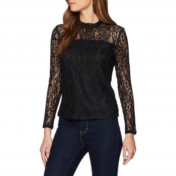Only Onlsanta Cruz LS Top Wvn, Camisa Manga Larga para Mujer, Negro Black, 42