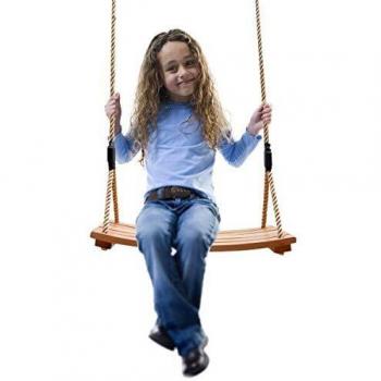 TALEEKEU Columpio de madera, columpio impermeable en forma de arco, jardín, patio, interior y exterior, juego de columpio de madera para niños adultos y niños