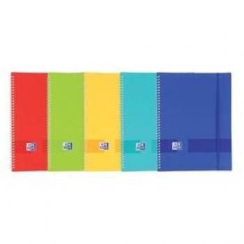 Carpeta Oxford Live & Go con 30 Fundas de Polipropileno (PP), Espiral, Goma Elástica, Formato A4, Colores Surtidos Vivos, Cubierta de Cartón