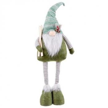 Adorno Navideño Extensible de Tela Verde y Metal Blanco 82 cm - Decoración Navideña Original