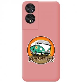 Funda de Silicona Líquida Rosa Adventure para TCL 50 SE con Diseño de Dibujos