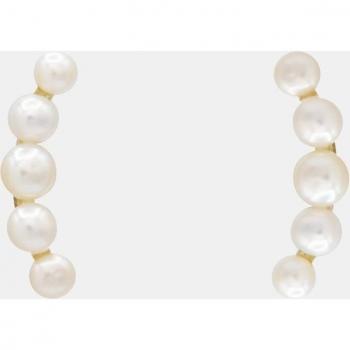 Pendientes Climber dorado con perlas cultivadas