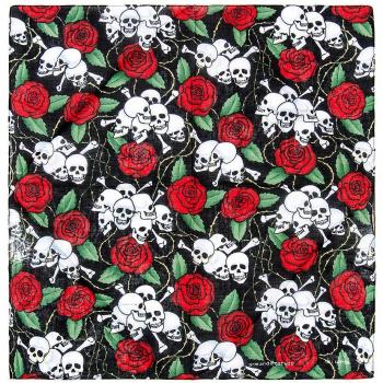 Bandana Blue Banana Skull & Rose