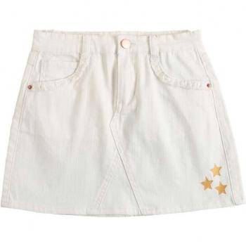Falda de niña vaquera blanca con estrellas