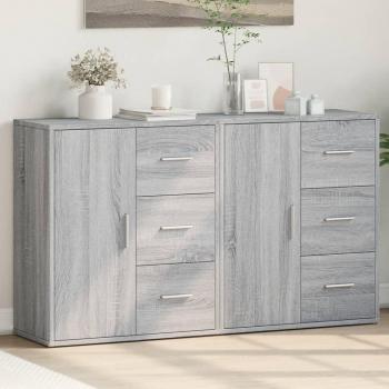Aparador de madera multicapa gris Sonoma 60x31x70 cm