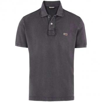 Napapijri Men's Gray Button Polo Shirt Size S