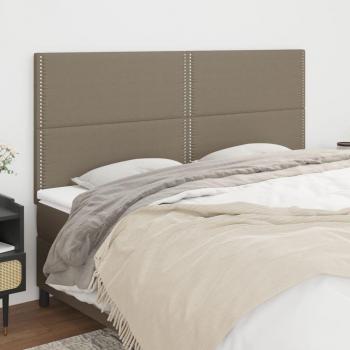 Cabeceros de tela gris taupe 100x5x78/88 cm - Pack de 4 unidades
