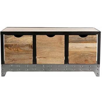Cajonera / zapatero industrial de madera maciza y metal ATELIER MILIBOO