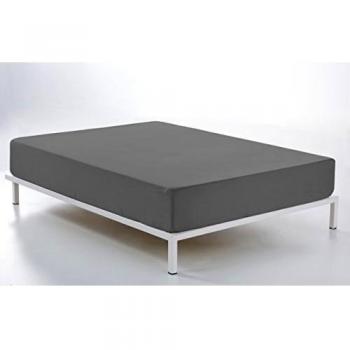 ESTELA - Sábana Bajera Ajustable Combi Color Plomo - Alto Especial