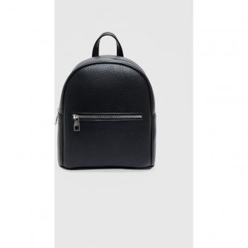 Stradivarius Basic Black Backpack with Pocket OS