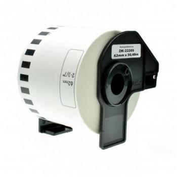 Etiquetas Térmicas Compatibles con Brother DK-22205 - Rollo de Papel Continuo Blanco - 62mm x 30.48 Metros