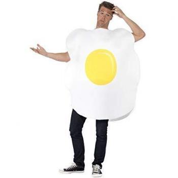 Smiffy'S 43407 Traje De Huevo Con Tabardo Estampado, Blanco, Tamaño Único