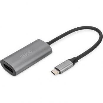 Adaptador USB-C a DisplayPort 8K/30Hz, 25 cm, Aluminio, Soporte Dolby DTS-HD y Formato Cinemático 21:9