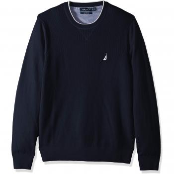 Nautica Crew Neck, Jersey para Hombre, Azul