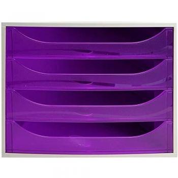 Exacompta EcoBox - Juego de cajones, color morado