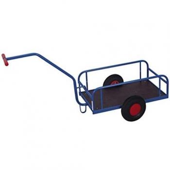 Carro de mano VARIOfit sin pared lateral con dimensiones exteriores 1.560 x 685 x 780 mm y neumáticos inflables