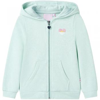 Sudadera de niños con capucha cremallera verde menta claro mezcla 116