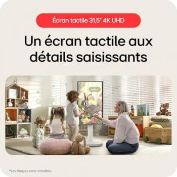 LG Monitor Inteligente 32 Táctil 4K UHD IPS, WebOS 24, Rotación y Base Móvil - Modelo 32U889SA-W