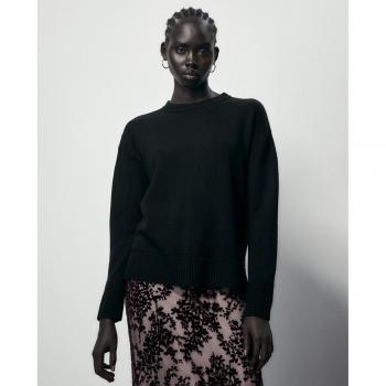 Sfera - Jersey de punto con cuello redondo, manga larga y tejido suave