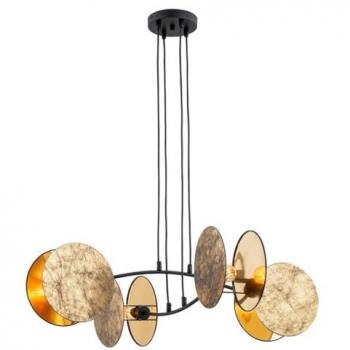Lámpara de Suspensión Motif Epikasa - Acero con recubrimiento de polvo, Negro y Oro, 82x100x70 cm