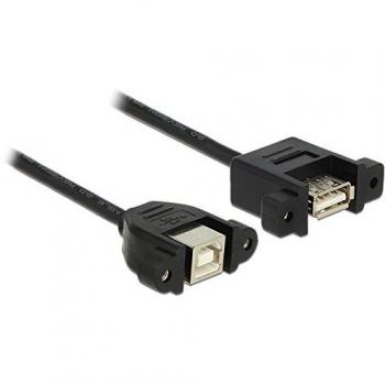 Cable USB 2.0 A/B de 0,25 m, Negro, Conectores Macho/Macho