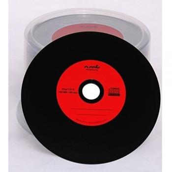 50 Rojo Vinilo CD-R NMC, Carbon Dye Completo Negra Parte Trasera de CD en Blanco, 700 MB