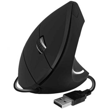 Ratón Vertical Ergonomico Subblim Glide USB 1600 DPI - 5 Botones - Uso Diestro - Color Negro