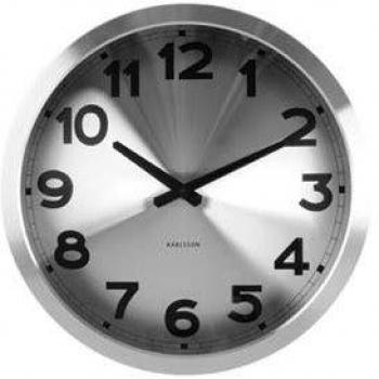 Karlsson Silver Station - Reloj de pared, aluminio, movimiento silencioso