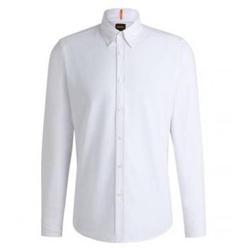 Hugo Boss Men's Rickert M Regular-Fit Button-Down Oxford Shirt - White - Size 44/Regular