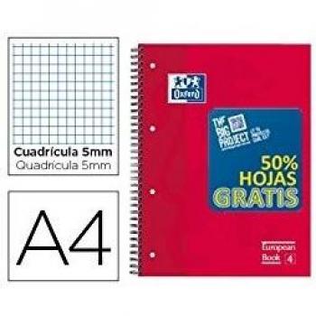 Bloc Oxford EBook4 Din A4 doble espiral tapa extradura120 hojas colores surtidos