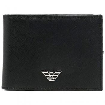 Emporio Armani Black Wallet for Men - Size: One Size - Fabric and Bonded Leather Lining
