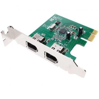 BeMatik - Tarjeta PCIexpress PCIe FireWire 400 IEEE1394 FlexATX perfil bajo de 2 puertos