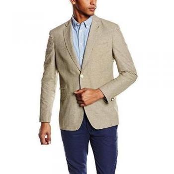 Cortefiel Pata DE Gallo, Blazer Para Hombre, Beige/Roasted 50, 54