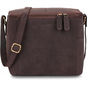 LEABAGS Kokomo bolsa de aseo de piel auténtica en estilo retro look Muskat S