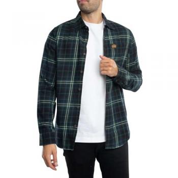 Superdry Organic Cotton Lumberjack Shirt - Vintage Logo - Frontier Check Navy - Men's Size M
